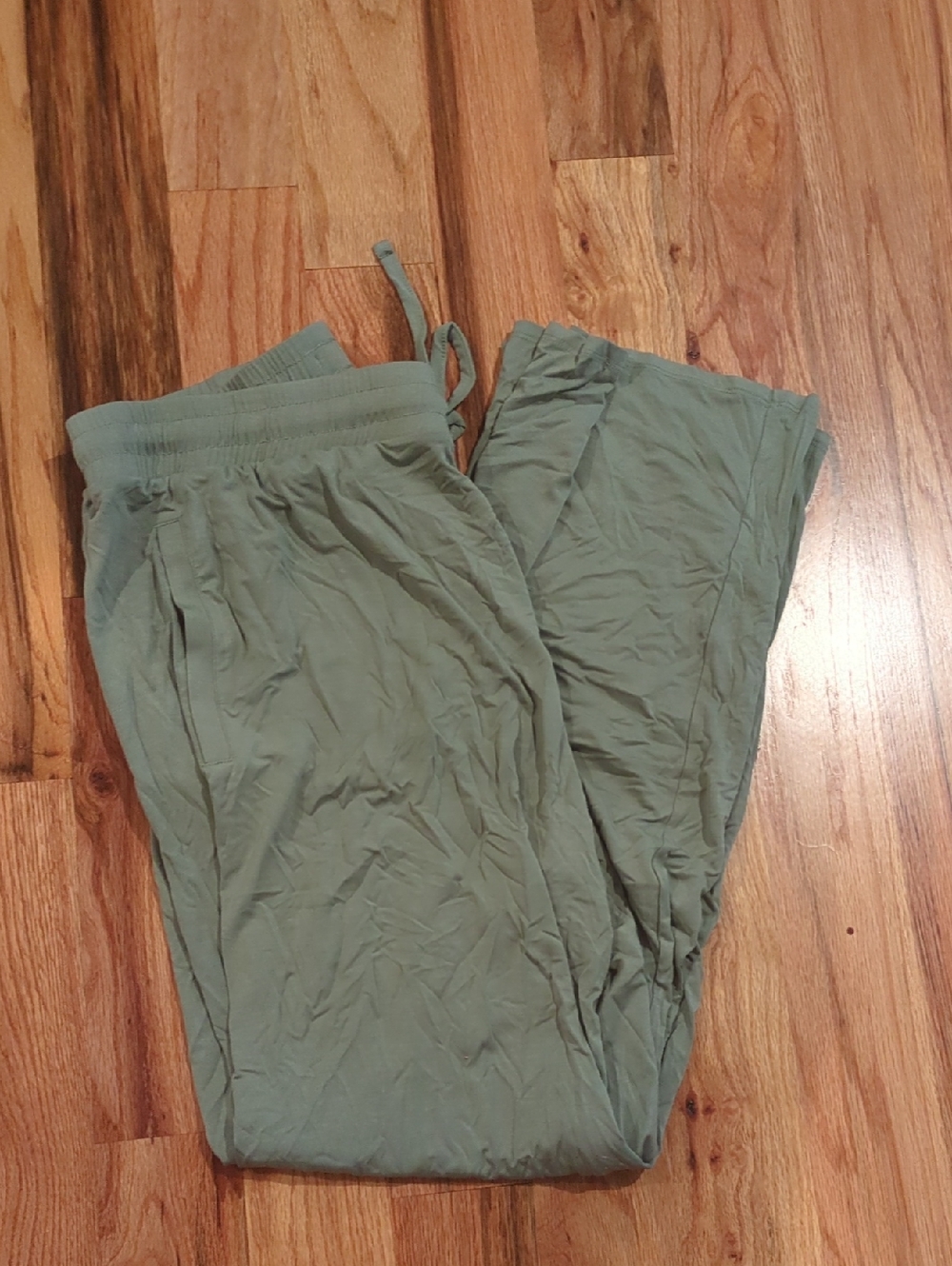 Posh Peanut Olive Green Lounge Pants with Teal Drawstring Size Medium Bamboo Nwt